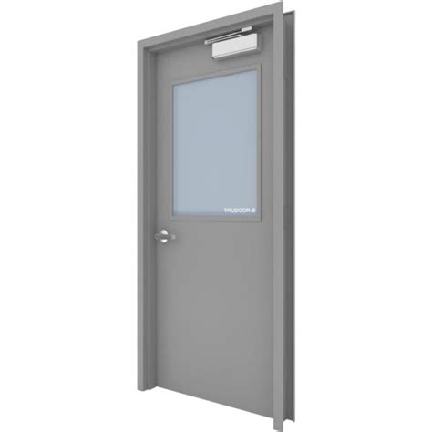 Commercial Metal Doors With Steel Lite Kit And Glass