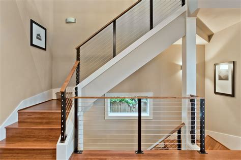 Modern Cable Stair Rail Design Diy Stair Railing Staircase Remodel