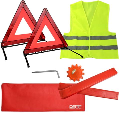 Dedc Car Safety Triangle Warning Kit Roadside Emergency