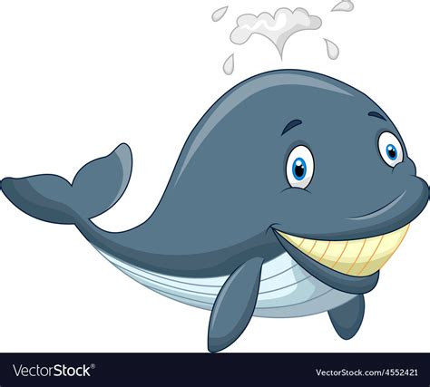 Happy Cartoon Whale Royalty Free Vector Image Vectorstock