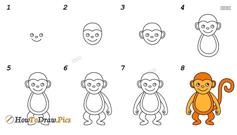 How To Draw A Monkey Step By Step Tutorial Pictures