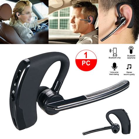 Bluetooth Headset Hands Free Wireless Earpiece With Dual Mic Noise
