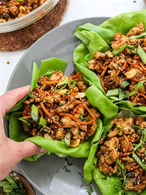 thai chicken lettuce wraps a pinch of healthy