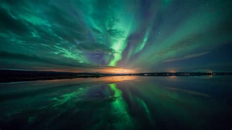 3840x2160 Aurora Over Lake 4k Hd 4k Wallpapers Images Backgrounds