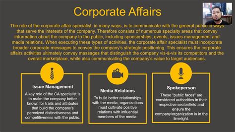 Corporate Affairs Part 1 Youtube