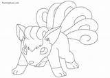 Vulpix Pokemon Coloring sketch template