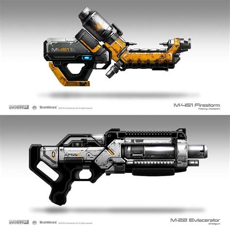 Weapon Concepts Mass Effect 3 Brian Sum Videogame Art2012 Pew