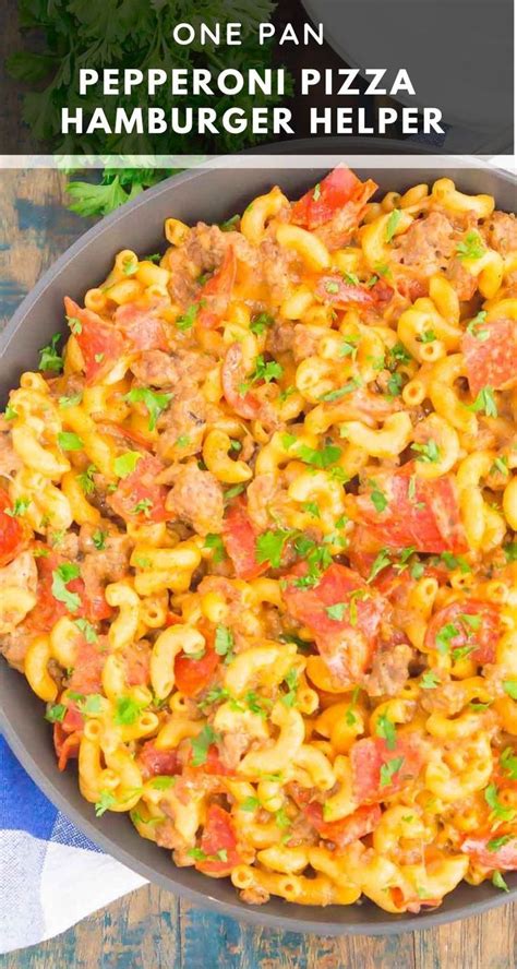 This Pepperoni Pizza Hamburger Helper is a simple, one pan ...
