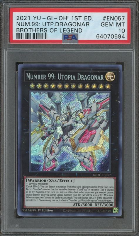 Yu Gi Oh Number 99 Utopia Dragonar 1st Edition Secret Rare Brol En057