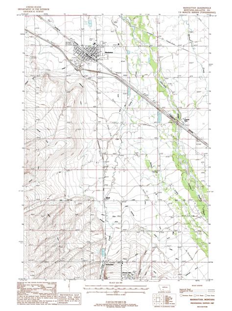 Manhattan Topographic Map 124000 Scale Montana