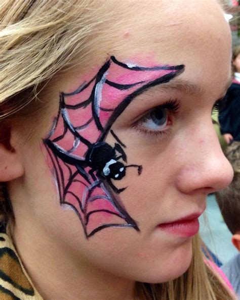 Face Painting Spider Web Girl Face Painting Halloween Spider Face
