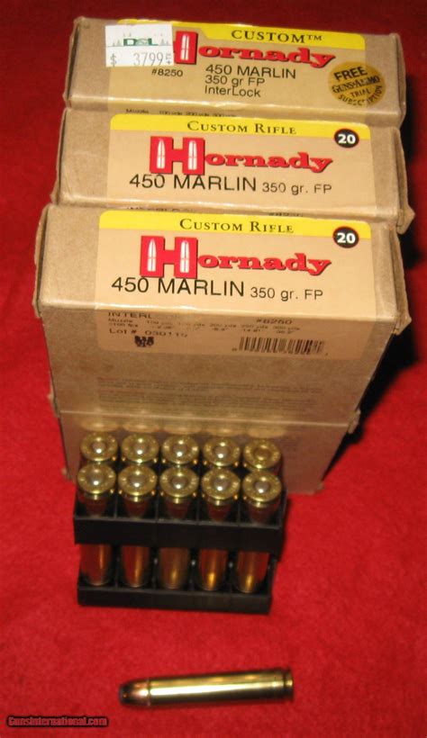 102 Rounds Hornady Factory Leverevolution And Custom 450 Marlin Ammo