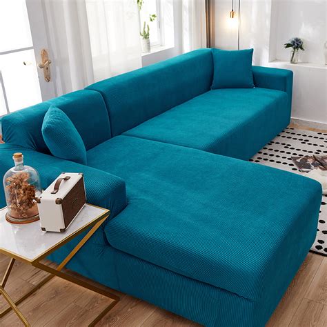 Lelinta Sofa Covers For L Shape Polyester Fabric Stretch Slipcovers 3 Seater Soft Lightweight
