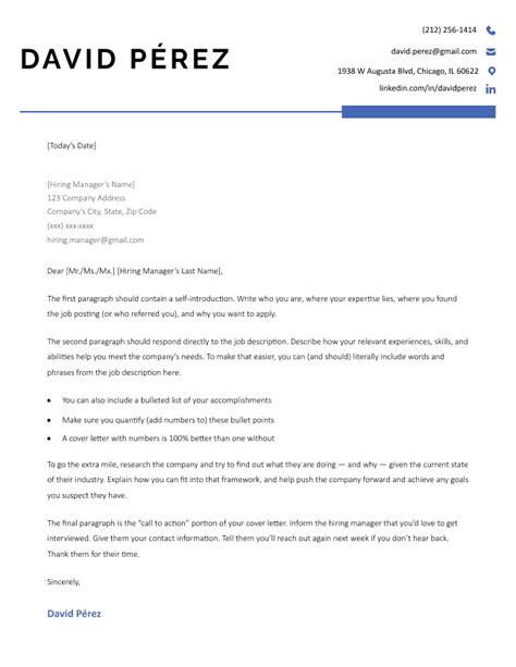 Free Cover Letter Template For Your Resume Copy And Paste