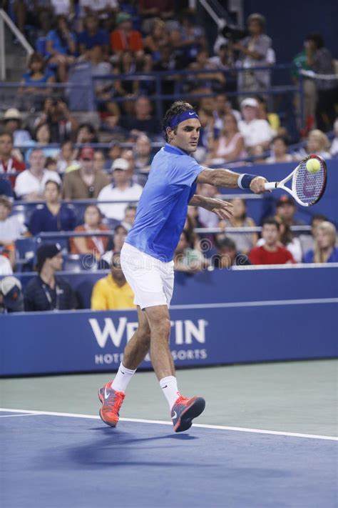 Seventeen Times Grand Slam Champion Roger Federer During His Fourth