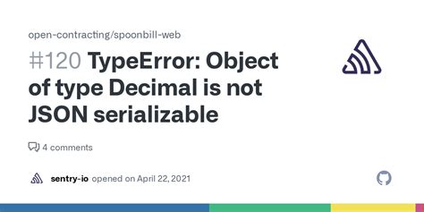 TypeError Object Of Type Decimal Is Not JSON Serializable Issue 120