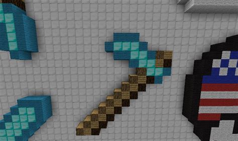 Diamond Hoe Pixel Art Minecraft Map