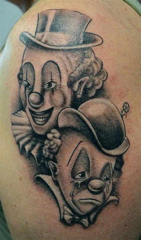 Sad face tattoo along with a happy face tattoo usually in a mask form means laugh now, cry later. 21 best Happy And Sad Face Tattoos Designs images on ...