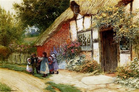 English Cottage House | Cottage illustration, Cottage painting, Cottage prints