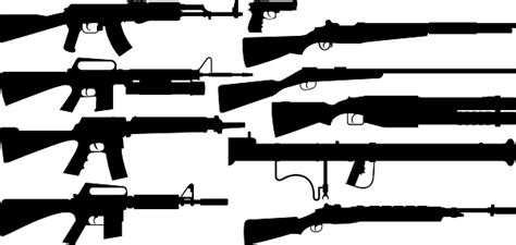Gun Silhouettes Stock Illustration Download Image Now Istock