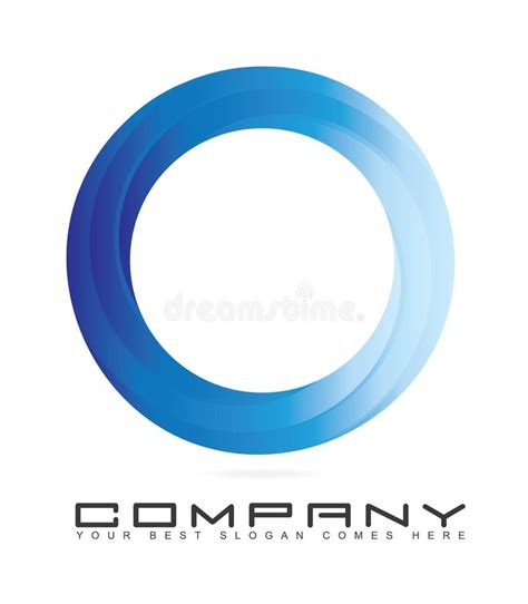 Blue Circle Logo Z 3d Spojrzeniem Ilustracji Ilustracja Złożonej Z