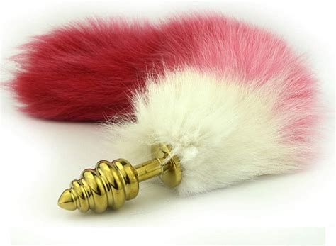 Anal Plug Colorful Stainless Steel Butt Plug Cat Tail Anal Plug Faux Fox Tail