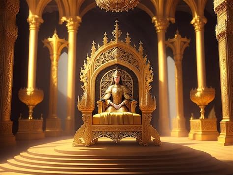 Premium Ai Image Golden Filigree Throne Room In A Medieval Castle