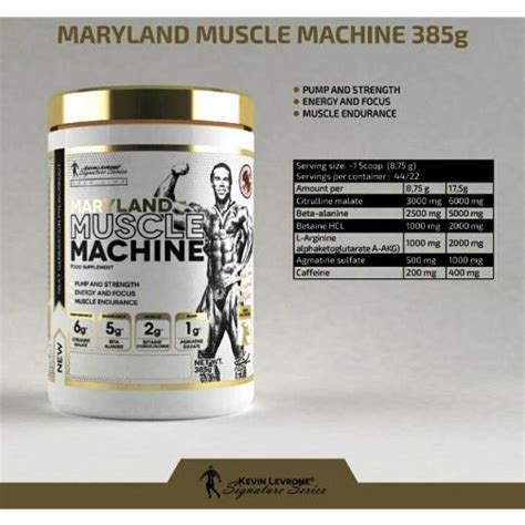 Kevin Levrone Maryland Muscle Machine Pump 385g Us Version Pre Workout Supplement