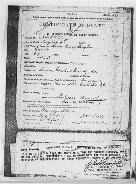 Henry louis gates has written that douglass had made his life story a. Anna Murray Douglass - Death Certificate