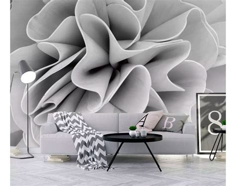 Abstract Floral Wallpaper Mural In 2020 3d Wallpaper Living Room