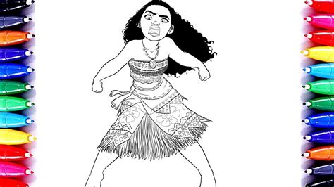 Printable coloring pages of moana. Funny Moana Coloring Pages Moana Princess of Pacific Coloring Videos For Children Learning ...