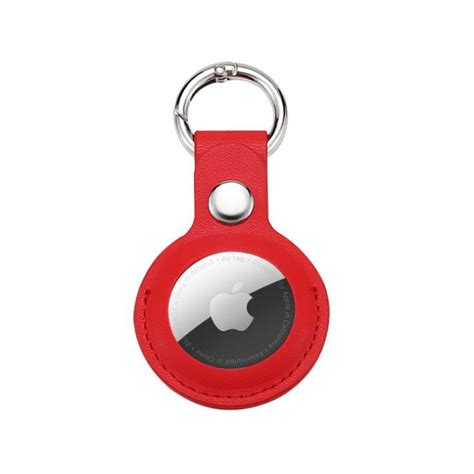 Wholesale Short Pu Leather Airtag Tracker Holder Loop Case Cover Ring Key Chain For Apple Airtag
