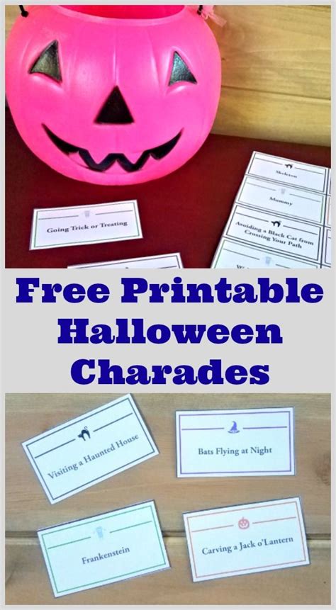 Halloween Charades Game Wfree Printable Cards Halloween Games Activities Charades For