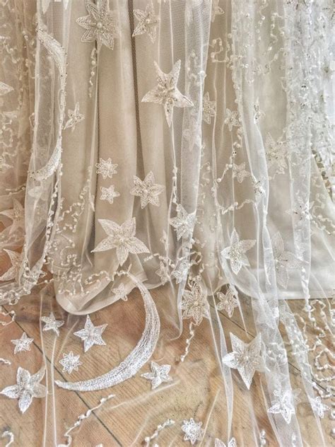 Joanne Fleming Design Moon And Stars Embroidered Wedding Dress In