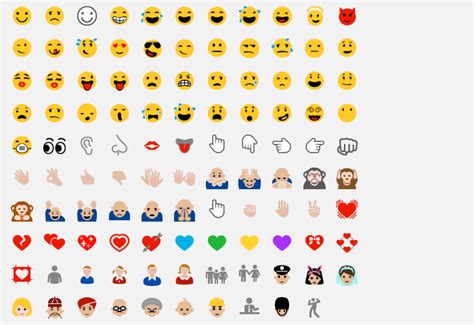 Segoe Ui Emoji List