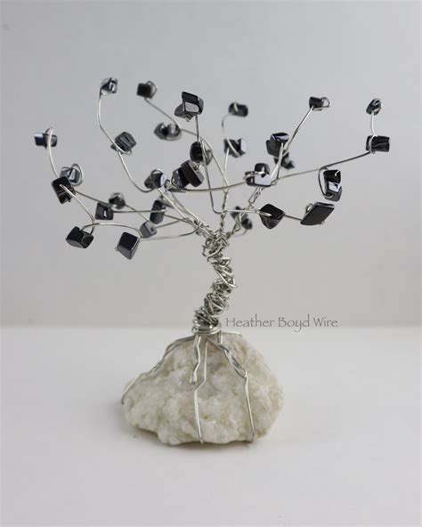 Created This Miniature Wire Tree With Hematite Semi Precious Stones And
