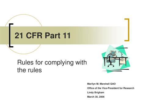 Ppt 21 Cfr Part 11 Powerpoint Presentation Free Download Id3567780