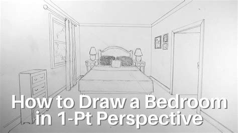 How To Draw A Bedroom In 1 Point Perspective Youtube