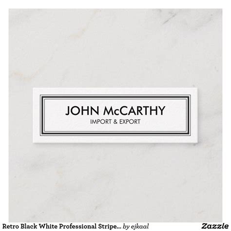 To stock up the basics, assign a shelf in a closet for new sheets or rehang your favorite photo prints in new frames that match across the entire house. Retro Black White Professional Stripes Minimalist Mini Business Card | Zazzle.com