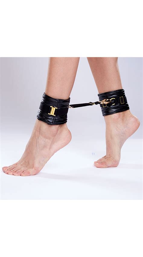 Faux Leather Ankle Cuffs Black Leather Ankle Cuffs Yandy Com