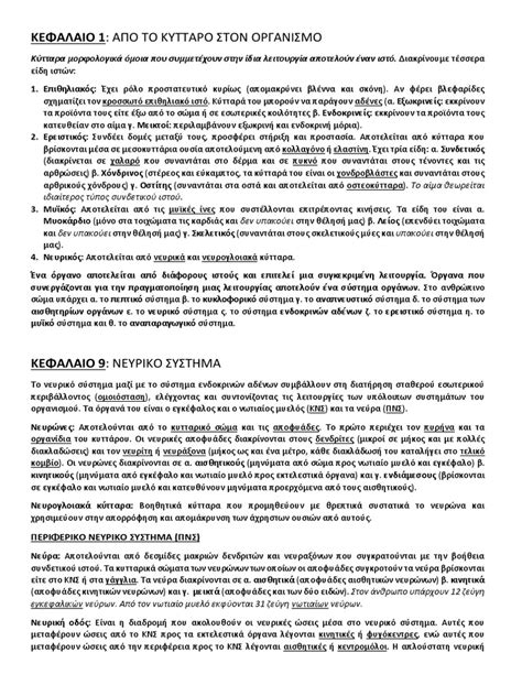 Παρουσιάζει με αναλυτικό τρόπο τις. ΒΙΟΛΟΓΙΑ Α' ΛΥΚΕΙΟΥ