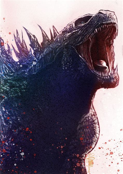 An Illustration Of A Godzilla With Its Mouth Open