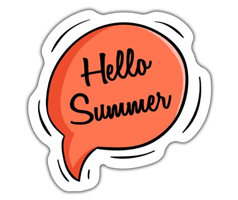 Hello Summer Sticker Bold Light Studio