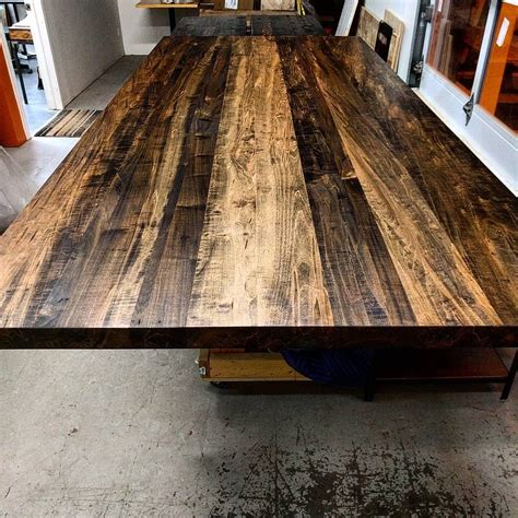 Maple Plywood Dining Table Top It Features Live Edge Cherry Table Legs