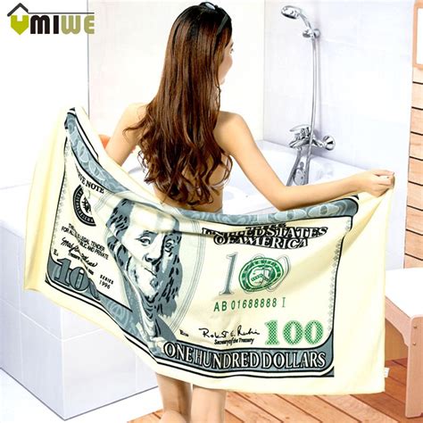 These microfiber towels are so very soft and absorbent. Women Microfiber 100 Dollar Printed Bath Towel Super ...