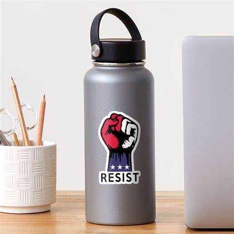 The Resistance Red White And Blue Protest Resist Fist Sticker For