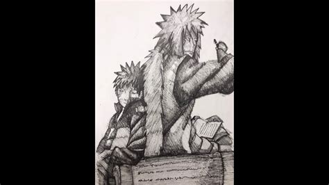 Naruto And Jiraiya Pen Drawing Youtube