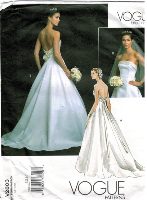 Vogue Pattern 2803 Bridal Wedding Bridesmaid Gown Original Sizes 6 8 10