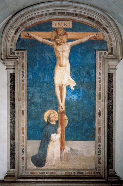 Christ On The Cross Adored By St Domini Fra Angelico En Reproducción Impresa O Copia Al óleo
