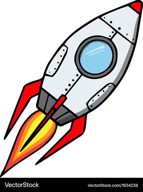 Space Rocket Cartoon Royalty Free Vector Image